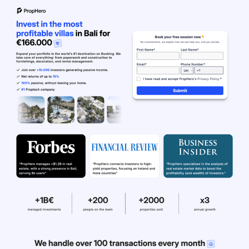 PropHero landing page